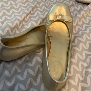 Gold J Crew flats